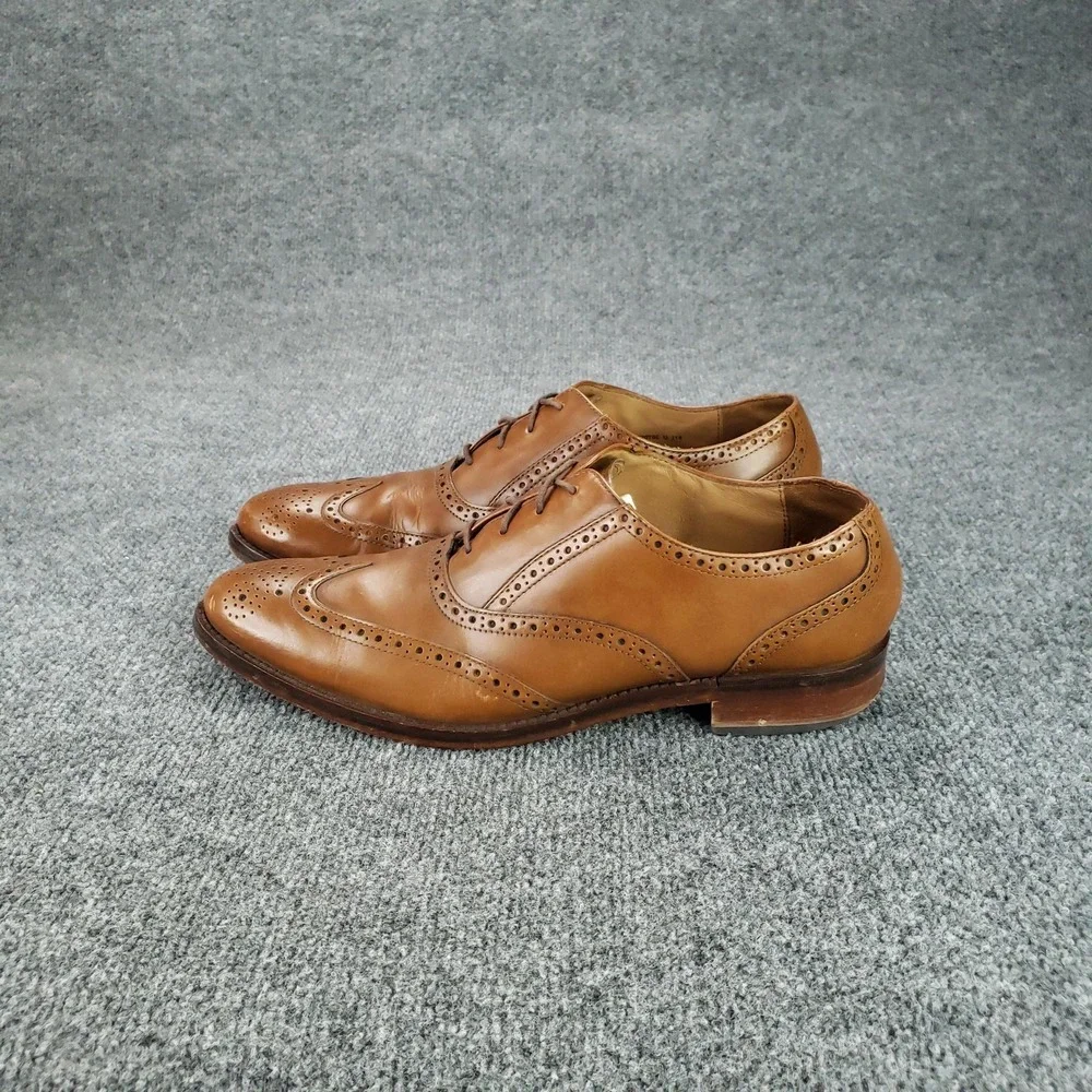 Cole Haan Grand.OS Shoes Mens Size 10.5 Brown‎ Leather Wingtip Dress Oxford